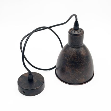 Brilagi - LED pendant light on cable RIDDY 1xE27/60W/230V copper/patina