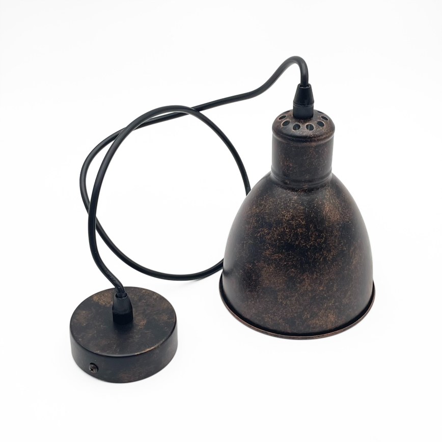 Brilagi - LED pendant light on cable RIDDY 1xE27/60W/230V copper/patina