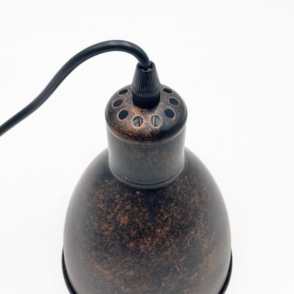 Brilagi - LED pendant light on cable RIDDY 1xE27/60W/230V copper/patina