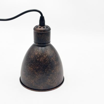 Brilagi - LED pendant light on cable RIDDY 1xE27/60W/230V copper/patina