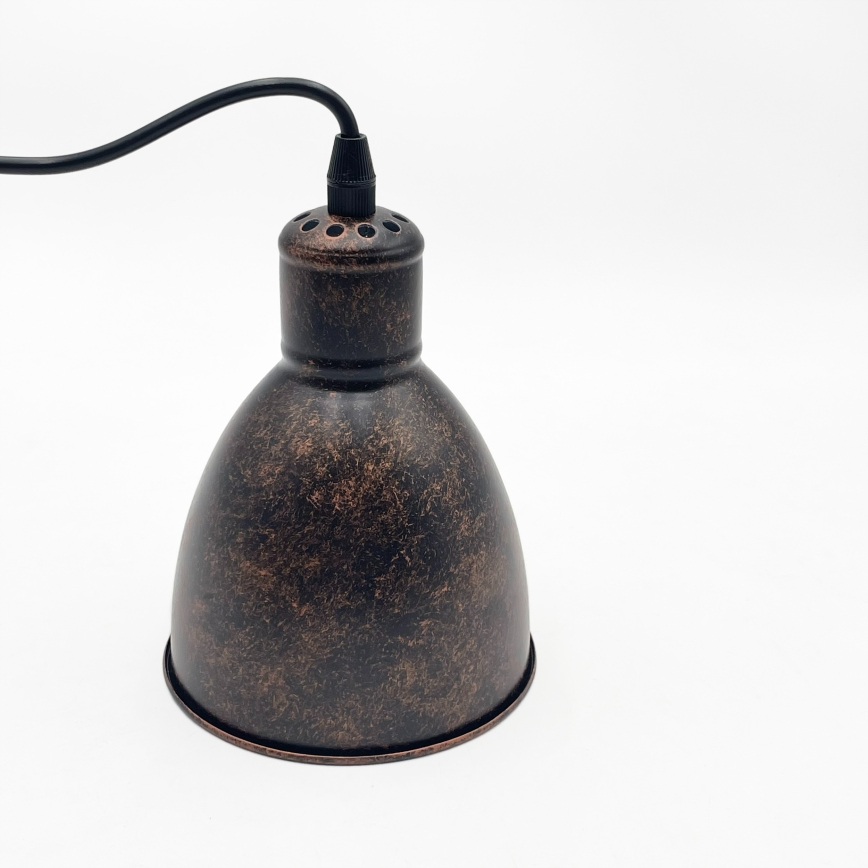 Brilagi - LED pendant light on cable RIDDY 1xE27/60W/230V copper/patina