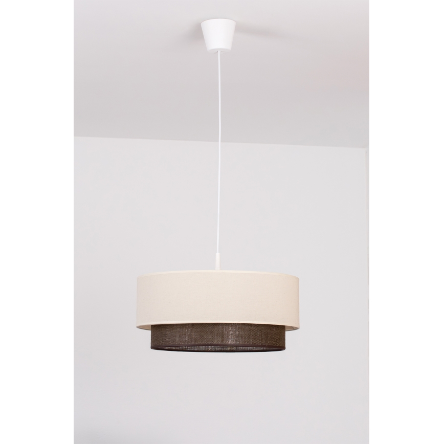 Brilagi - LED Pendant Light on Cord Boho Style 1xE27/15W/230V Ø 40 cm cream/brown