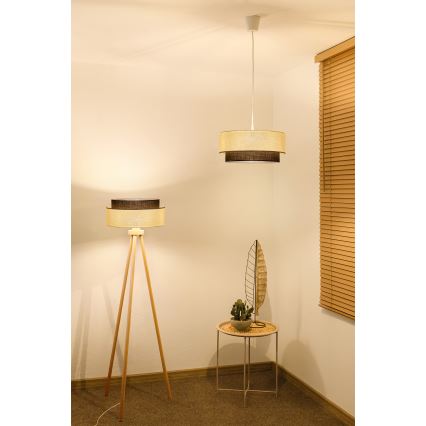 Brilagi - LED Pendant Light on Cord Boho Style 1xE27/15W/230V Ø 40 cm cream/brown