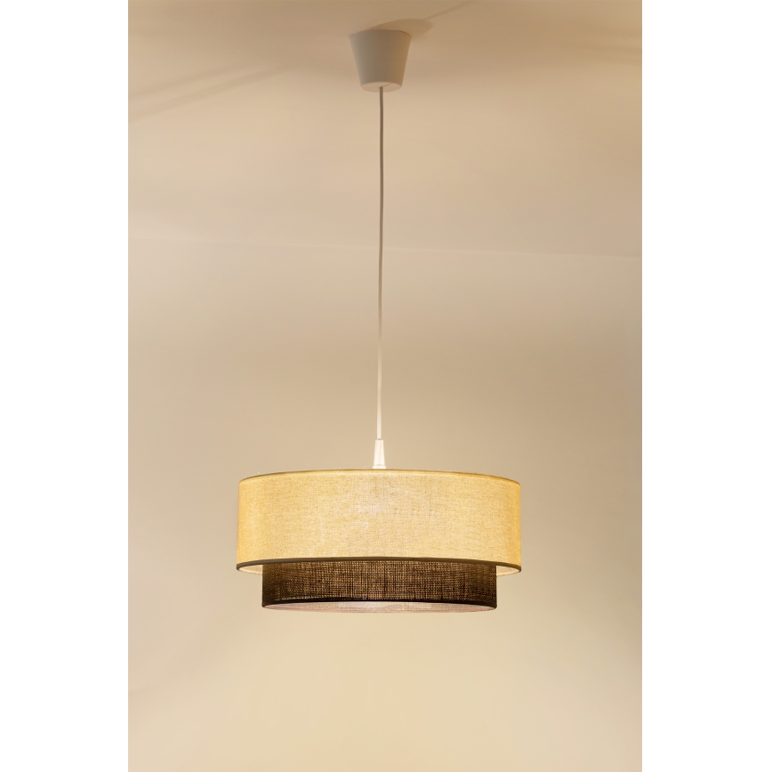 Brilagi - LED Pendant Light on Cord Boho Style 1xE27/15W/230V Ø 40 cm cream/brown