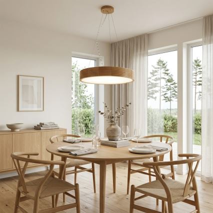 Brilagi - LED pendant on cable CARVALHO MODERN 3xE27/60W/230V oak Ø 47,5 cm