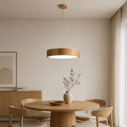 Brilagi - LED pendant on cable CARVALHO MODERN 3xE27/60W/230V oak Ø 47,5 cm