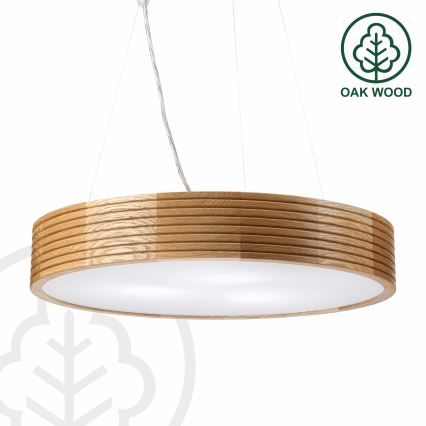 Brilagi - LED pendant on cable CARVALHO MODERN 3xE27/60W/230V oak Ø 47,5 cm
