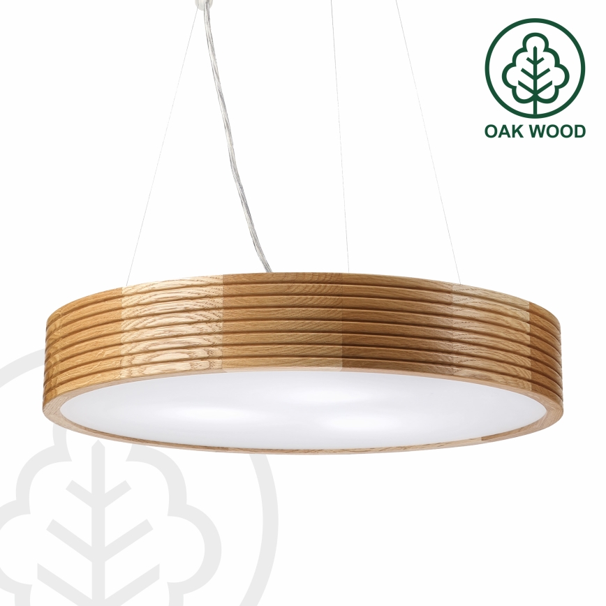 Brilagi - LED pendant on cable CARVALHO MODERN 3xE27/60W/230V oak Ø 47,5 cm