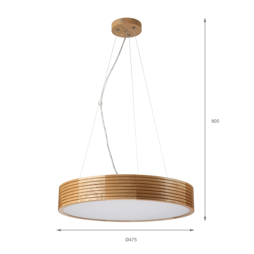 Brilagi - LED pendant on cable CARVALHO MODERN 3xE27/60W/230V oak Ø 47,5 cm