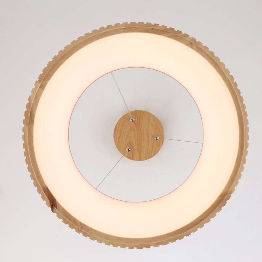 Brilagi - FALCON WOOD MODERN LED Cable-Hung Pendant, 30W, 230V, 3000/4000/6000K, Ø45 cm, Wood