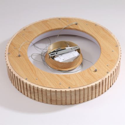 Brilagi - FALCON WOOD MODERN LED Cable-Hung Pendant, 30W, 230V, 3000/4000/6000K, Ø45 cm, Wood