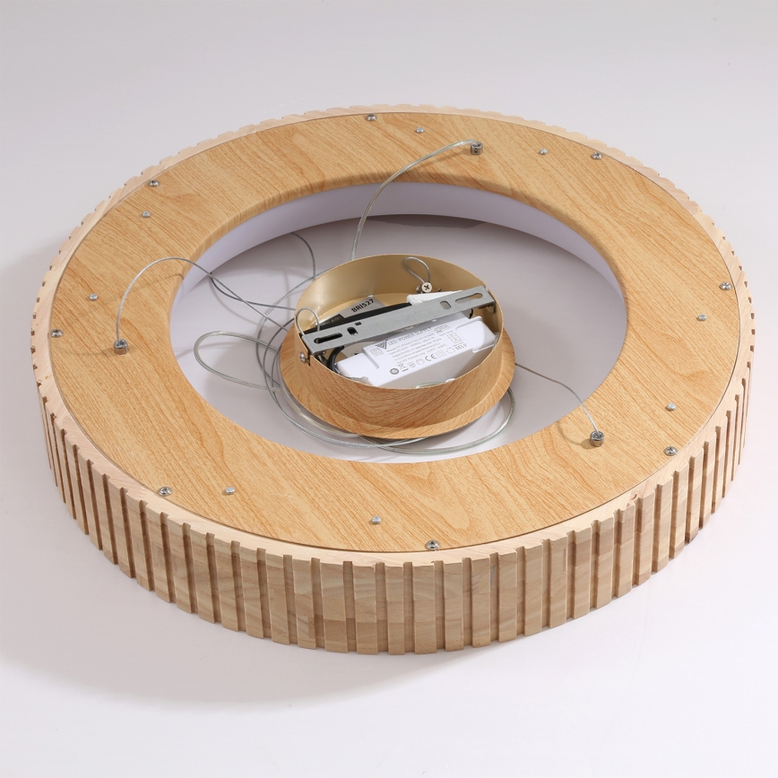 Brilagi - FALCON WOOD MODERN LED Cable-Hung Pendant, 30W, 230V, 3000/4000/6000K, Ø45 cm, Wood