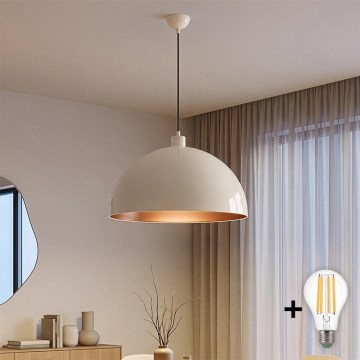 BRILAGI - LED pendant on cable METALO 1xE27/40W/230V, dia. 60 cm, beige/copper