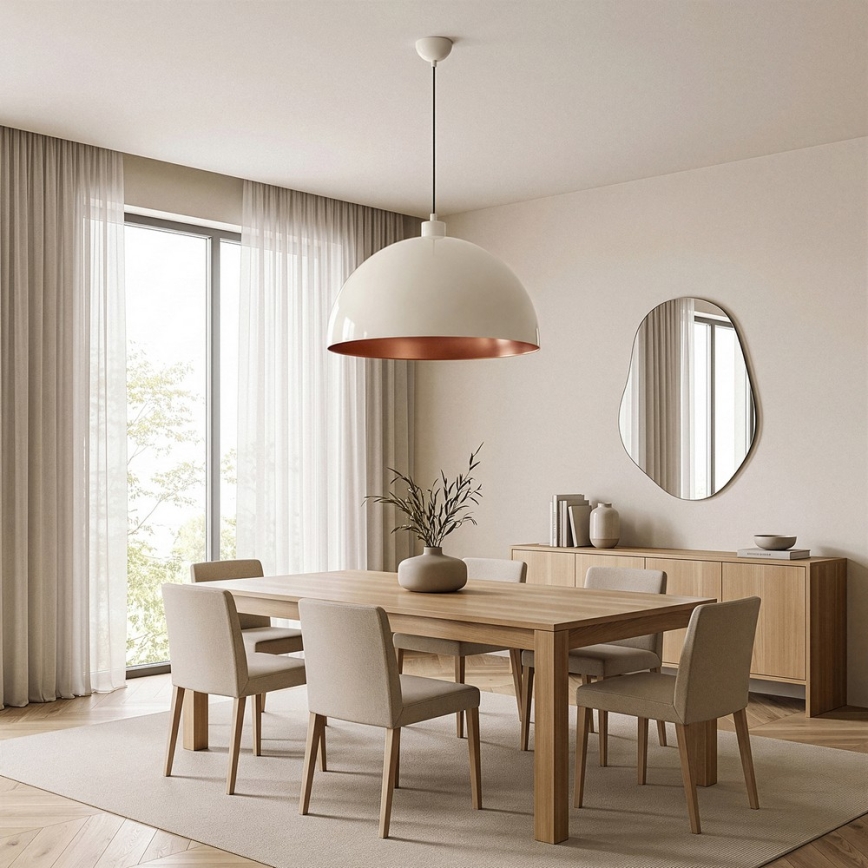 BRILAGI - LED pendant on cable METALO 1xE27/40W/230V, dia. 60 cm, beige/copper