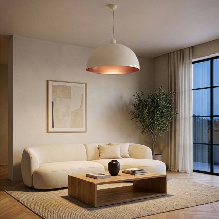 BRILAGI - LED pendant on cable METALO 1xE27/40W/230V, dia. 60 cm, beige/copper