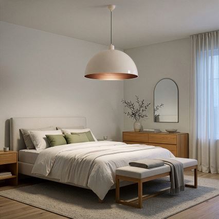 BRILAGI - LED pendant on cable METALO 1xE27/40W/230V, dia. 60 cm, beige/copper