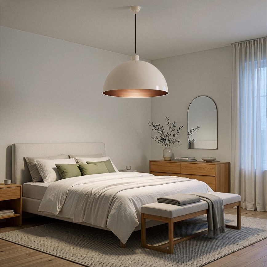 BRILAGI - LED pendant on cable METALO 1xE27/40W/230V, dia. 60 cm, beige/copper