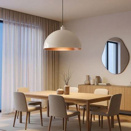 BRILAGI - LED pendant on cable METALO 1xE27/40W/230V, dia. 60 cm, beige/copper