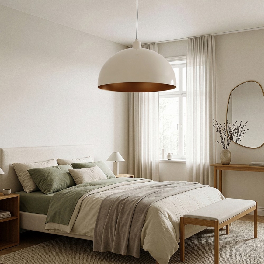 BRILAGI - LED pendant on cable METALO 1xE27/40W/230V, dia. 60 cm, beige/copper