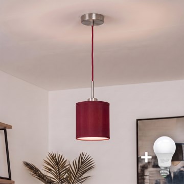 Brilagi - LED pendant on cable NUBILA 1xE27/60W/230V Ø 14 cm Pompeian red