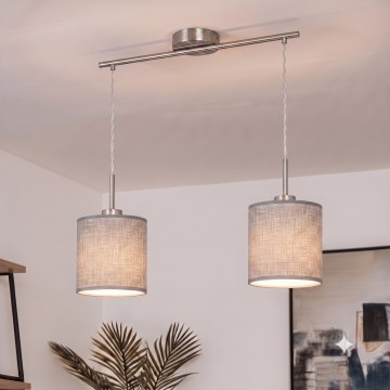 Brilagi - LED pendant on cable NUBILA 2xE27/60W/230V grey
