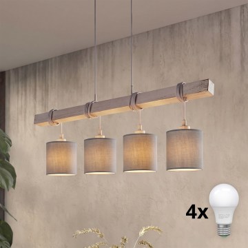 BRILAGI - LED pendant on cable NUBILA 4xE27/60W/230V light grey