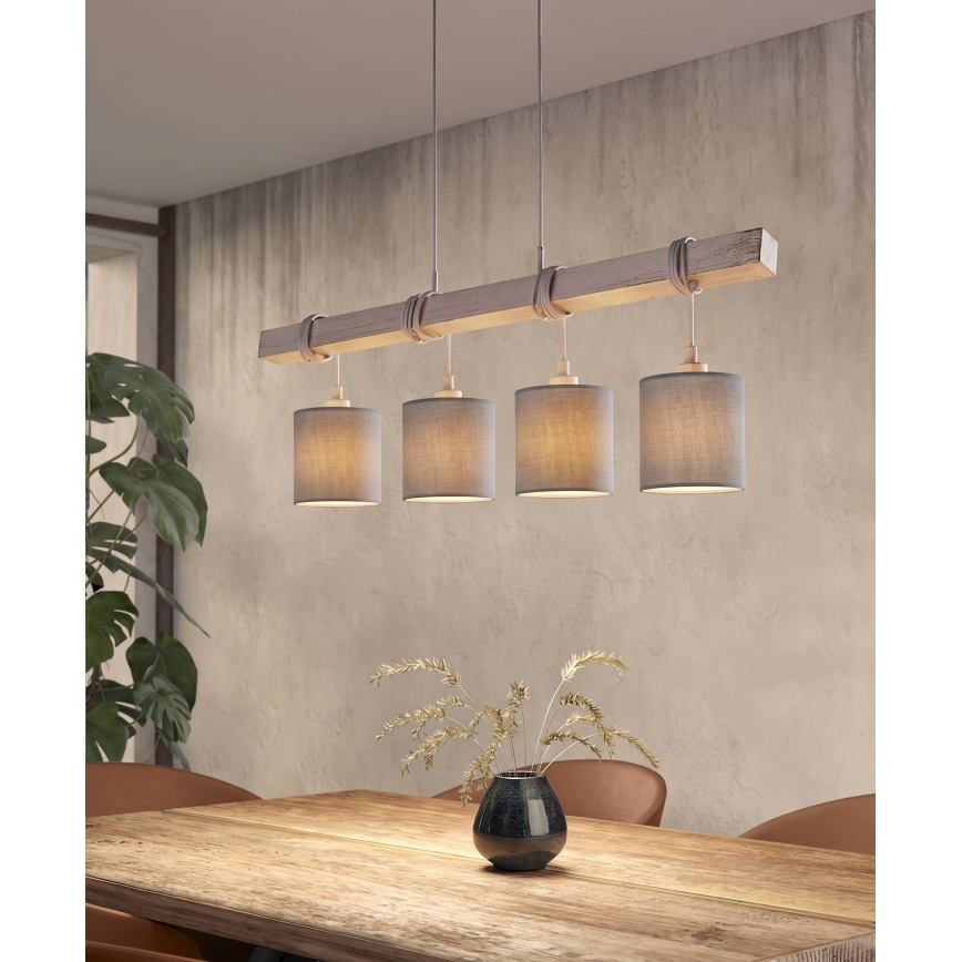 BRILAGI - LED pendant on cable NUBILA 4xE27/60W/230V light grey