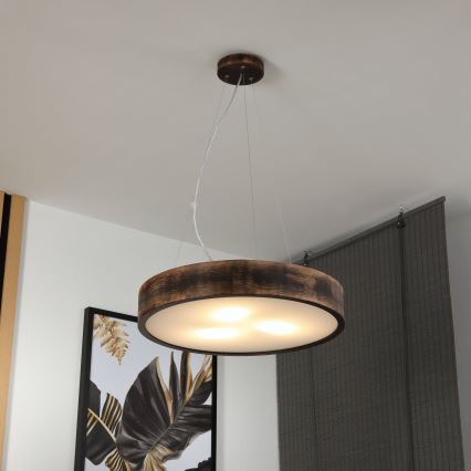 Brilagi - LED Pendant on Cord CARVALHO SMOKEY 3xE27/60W/230V Oak Ø 47.5 cm