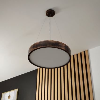 Brilagi - LED Pendant on Cord CARVALHO SMOKEY 3xE27/60W/230V Oak Ø 47.5 cm