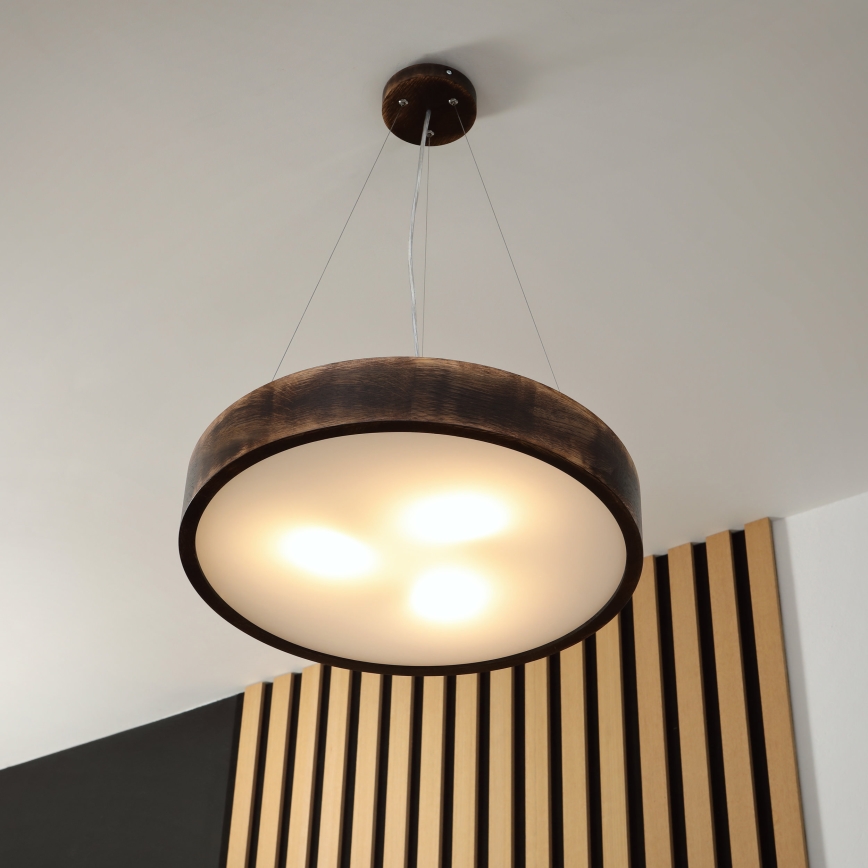 Brilagi - LED Pendant on Cord CARVALHO SMOKEY 3xE27/60W/230V Oak Ø 47.5 cm