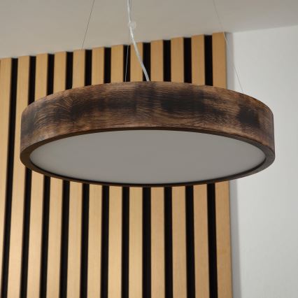 Brilagi - LED Pendant on Cord CARVALHO SMOKEY 3xE27/60W/230V Oak Ø 47.5 cm