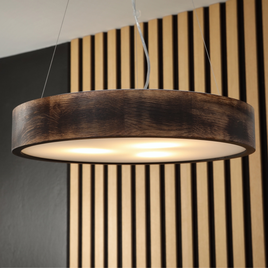 Brilagi - LED Pendant on Cord CARVALHO SMOKEY 3xE27/60W/230V Oak Ø 47.5 cm