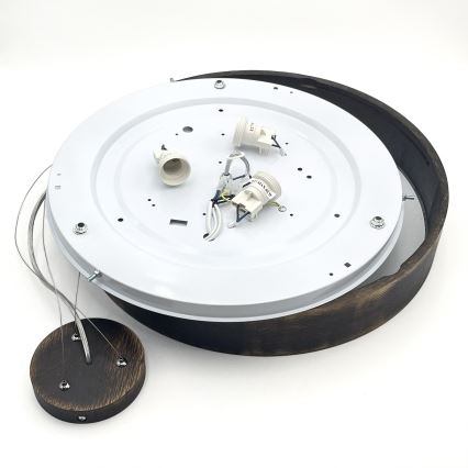 Brilagi - LED Pendant on Cord CARVALHO SMOKEY 3xE27/60W/230V Oak Ø 47.5 cm