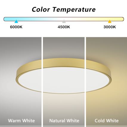 Brilagi - LED Ceiling Light POOL LED/128W/230V 3000/4500/6000K Ø 100 cm gold