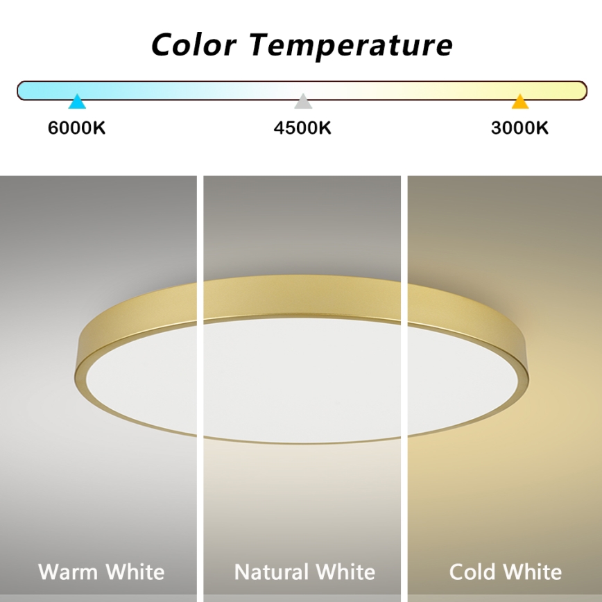 Brilagi - LED Ceiling Light POOL LED/128W/230V 3000/4500/6000K Ø 100 cm gold