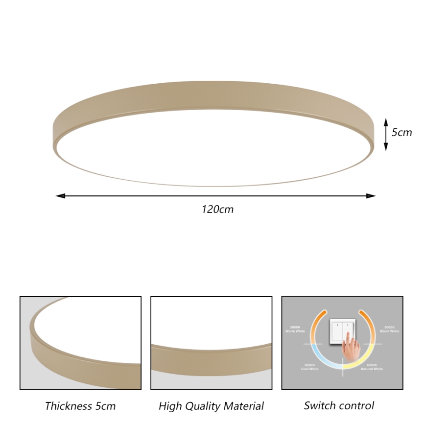 Brilagi - POOL LED Ceiling Light LED/180W/230V 3000/4000/6000K Ø 120 cm Beige