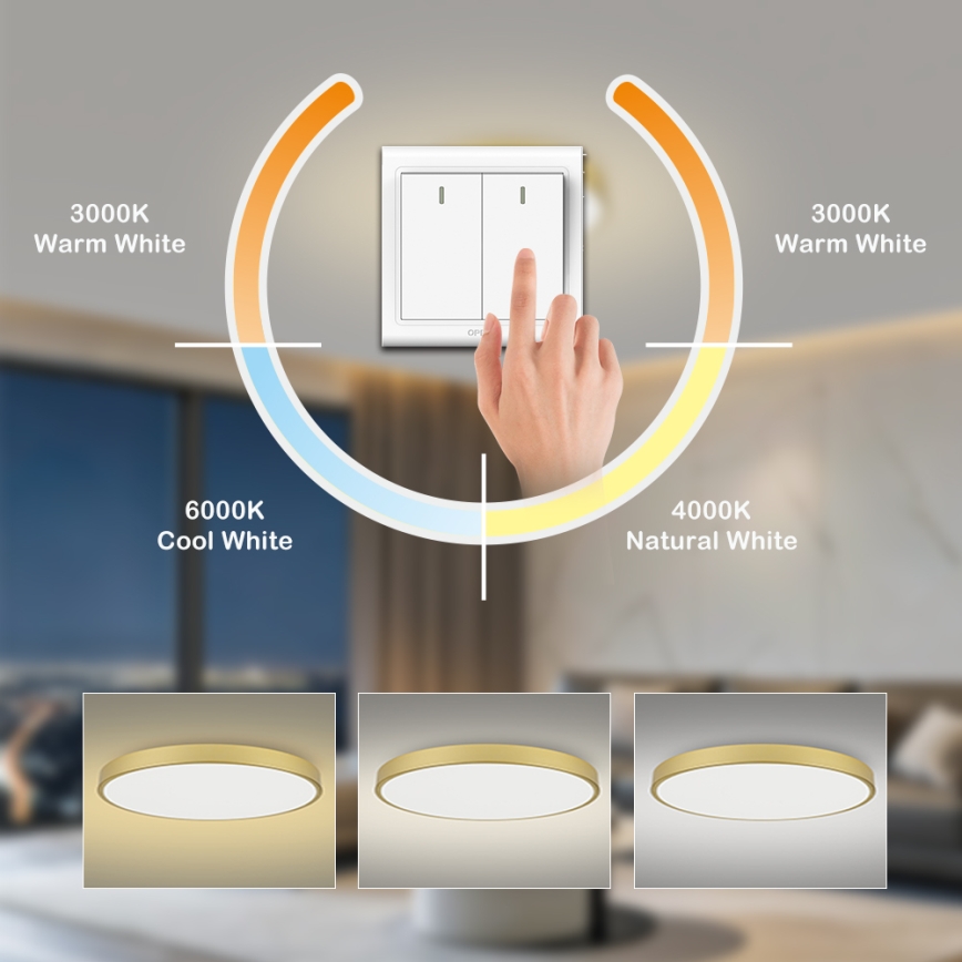 Brilagi - LED Ceiling Light POOL LED/180W/230V 3000/4500/6000K Ø 120 cm Gold