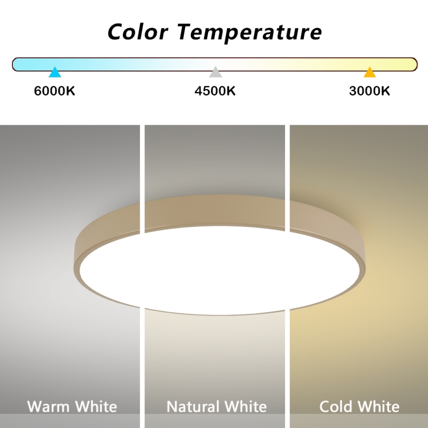 Brilagi - POOL LED Ceiling Light LED/100W/230V, Selectable 3000/4000/6000K, Ø 80 cm, Beige