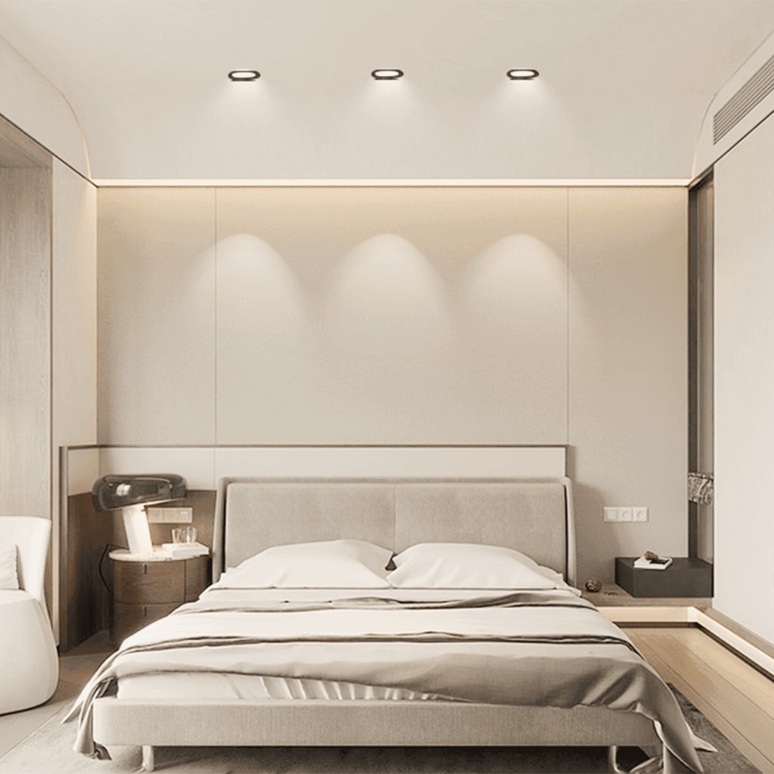 Brilagi - LED Recessed Bathroom Ceiling Light LED/18W/230V 3000K Black IP65