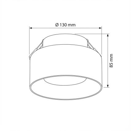 Brilagi - LED Recessed downlight AURA LUX 1xGX53/30W/230V dia. 13 cm black/smoked