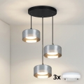 BRILAGI - LED RGB+CCT Dimmable Cable Pendant AURA LUX 3xGX53/14W/230V 2700–6500K Wi‑Fi Tuya Black/Smoke