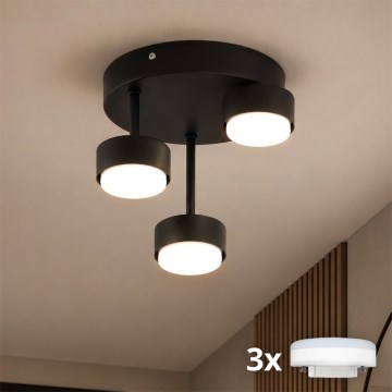 BRILAGI - LED RGB+CCT Dimmable Surface-Mounted Ceiling Light MONO 3xGX53/14W/230V 2700-6500K Tuya Wi-Fi black