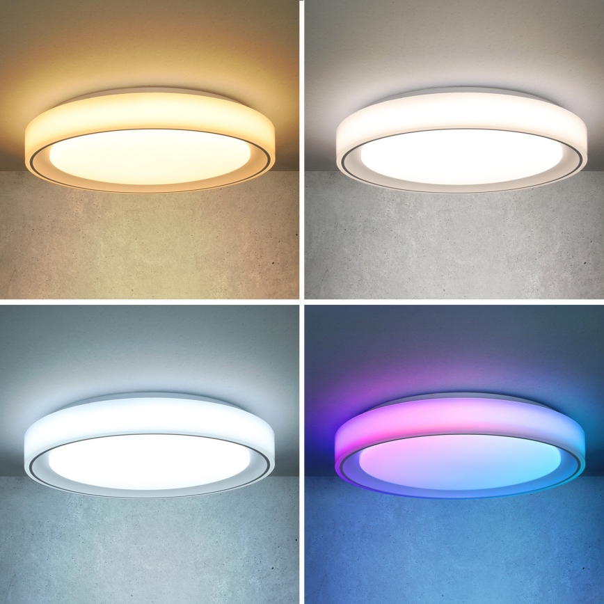 Brilagi - LED RGB Dimmable ceiling light FLOCO LED/30W/230V 3000-6500K Wi-Fi Tuya + LED/6W + remote control
