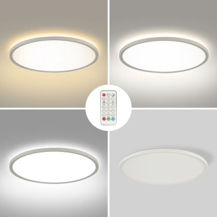 Brilagi - LED RGBW Dimmable ceiling light ULTRA SLIM LED/18W/230V 2700-6500K d. 30 cm white + remote control