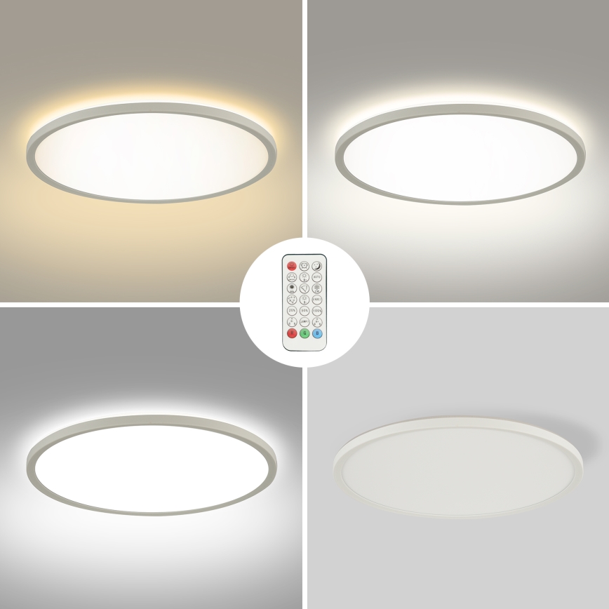 Brilagi - LED RGBW Dimmable ceiling light ULTRA SLIM LED/18W/230V 2700-6500K d. 30 cm white + remote control