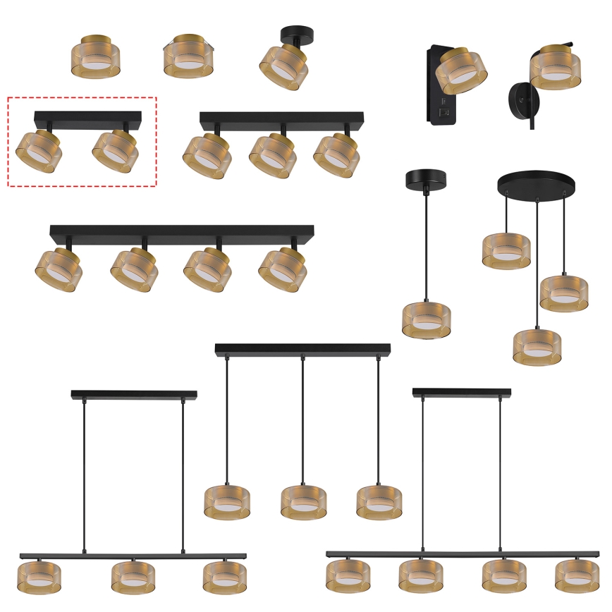BRILAGI - AURA LUX LED RGB+CCT Dimmable Spotlight 2xGX53/14W/230V 2700-6500K Wi-Fi Tuya Black/Gold