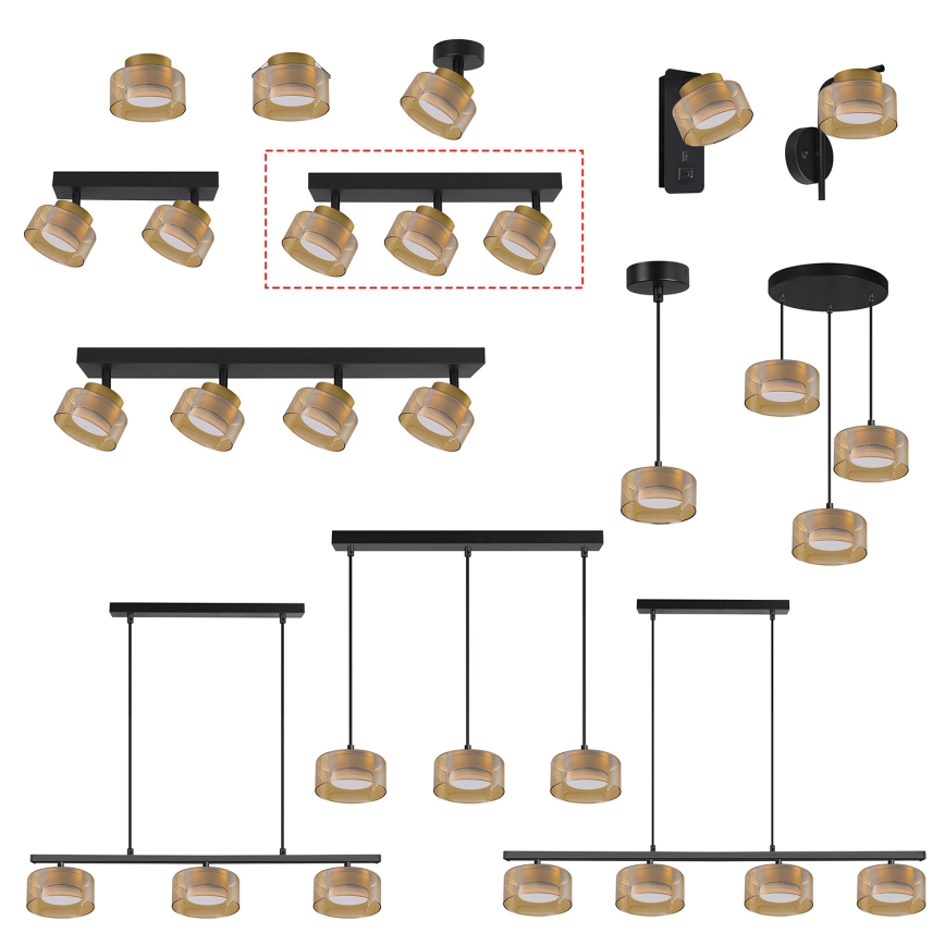 BRILAGI - LED RGB+CCT Dimmable Recessed Spotlight AURA LUX 3xGX53/14W/230V 2700-6500K Wi-Fi Tuya black/gold