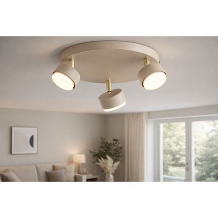 BRILAGI - LED RGB+CCT Dimmable MONO Spotlight 3xGX53/14W/230V 2700-6500K Wi-Fi Tuya Beige/Gold