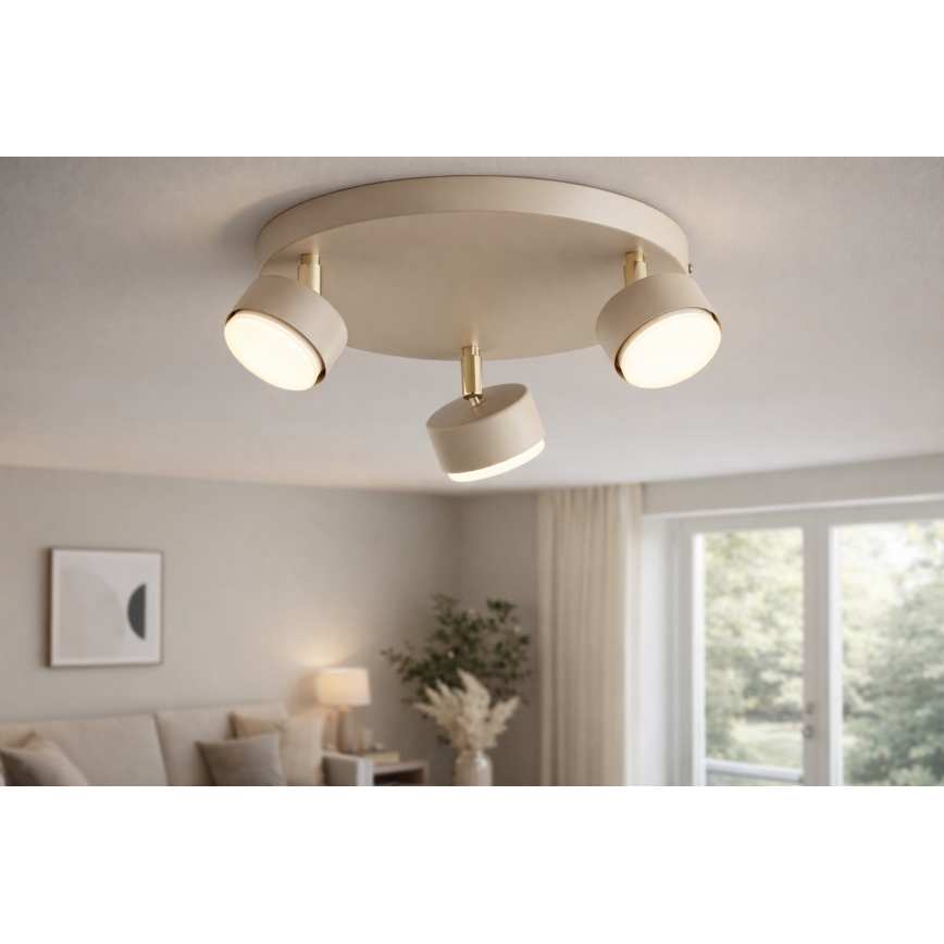 BRILAGI - LED RGB+CCT Dimmable MONO Spotlight 3xGX53/14W/230V 2700-6500K Wi-Fi Tuya Beige/Gold