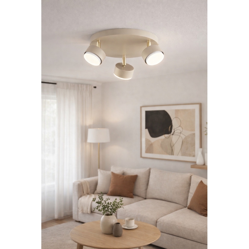 BRILAGI - LED RGB+CCT Dimmable MONO Spotlight 3xGX53/14W/230V 2700-6500K Wi-Fi Tuya Beige/Gold